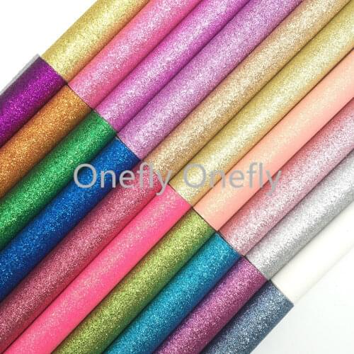 Onefly Wholesales Dropshipping Leather Supplier Fine Glitter Faux Vinyl Leather Fabric Sheets For Earing Buttons Bow DIY GM3006A