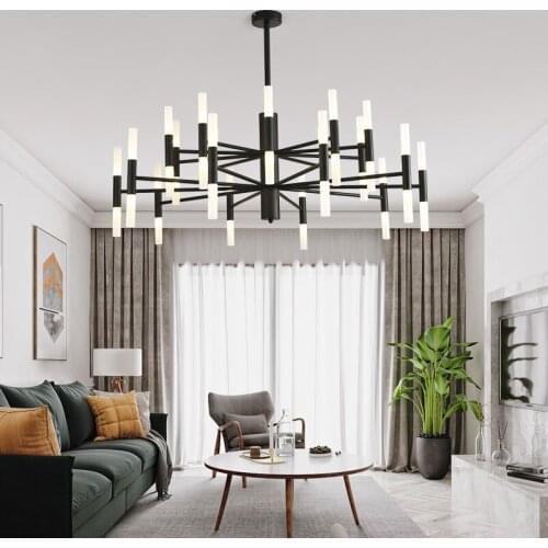 Postmodern chandelier light luxury living room lamp simple style creative personality restaurant light gold Nordic lamps