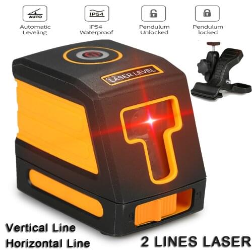 2 Lines Red Laser Level Professional Horizontal and Vertical Cross Line Leveling Laser Level Kit with Selectable Laser Lines
