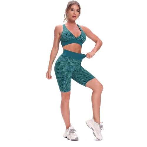 Sexy Yoga Set Crop Top Sports Bra High Waist Leggings Shorts Gym Set Women Running Tracksuit Fitness Gym Sport Workout Clothes