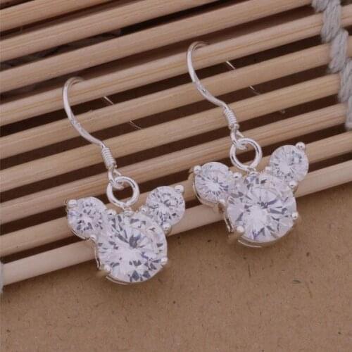 AE351 Lucky Silver Color Earrings For Women Jewelry Women Accessories Exquisite Stone /ataajkha Aqbajhia