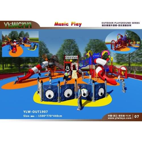 CE,TUV 2019 MUSIC plastics outdoor playground KIDS amusement park children play structure YLW-OUT1907