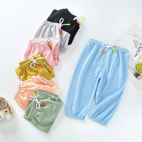 New 2021 Summer Kids Boys Girls Thin Anti Mosquito Pants Fashion Print Casual Bloomers Pants Trousers Baby Pajama Pants Clothing