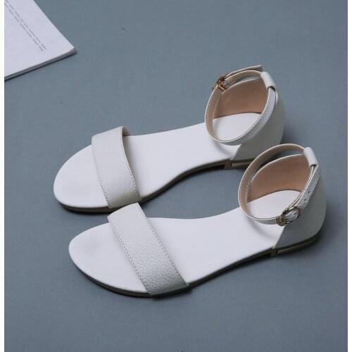 SKLFGXZY Summer New Arrival Girls Sandals Genuine Leather Fashion Contracted Womens Shoes Real Cowhide Sandals Size 34-43