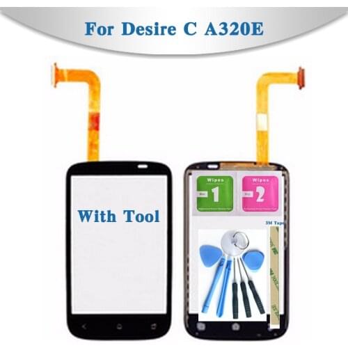 Replacement High Quality 3.5" For HTC Desire C A320E Touch Screen Digitizer Sensor Outer Glass Lens Panel