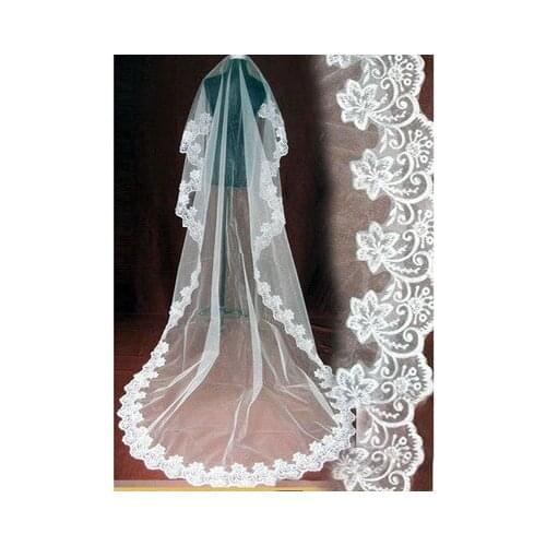 Ot Seller Wedding Bridal 3 Meters Long One Layer Veil Ivory/White Elegant Wedding Accessories Velos De Novia voile de