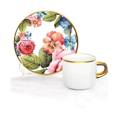 Focus Turkish Coffee Set 12 Pieces Flowers