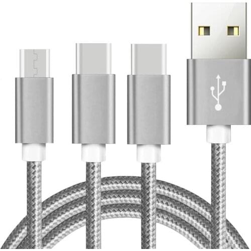 Charging Cable 3in 1 Usb Data Cables for IPhone 11 8 7 Multi Micro USB Type C Cable for Samsung S10 S9 Mobile Phone Fast Chargin