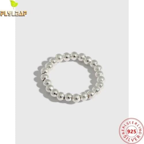 925 Sterling Silver Elastic Rope Bead Chain Rings For Women Simple Style Female Fashion Jewelry 2021 Trend