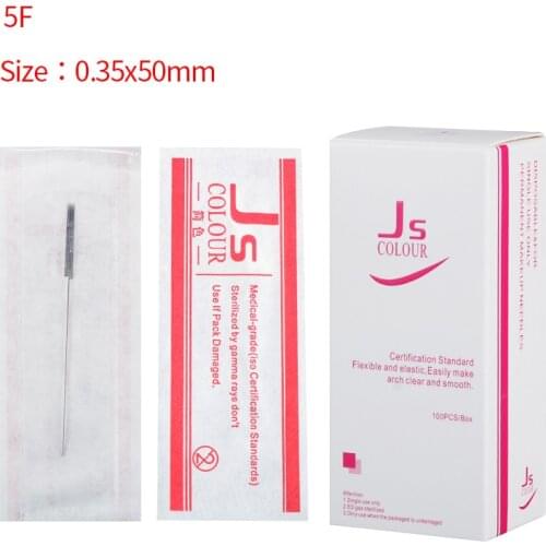 Free shipping 0.35*50MM 300Pcs Big Sale 5F Permanent Makeup Eyebrow Needles For Tips Machine Pen Supply-tattoo needles-A0