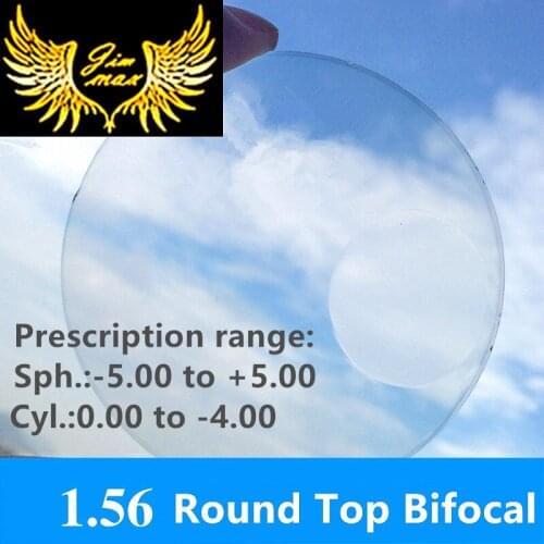 1.56 myopia presbyopia bifocal prescription CR39 round top lenses uv400 protection quality lens
