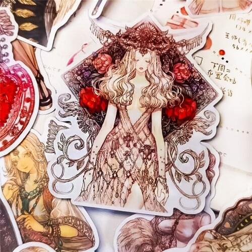 12pcs Cute Kawaii Gorgeous girl Stickers Decal For Phone Car Case Waterproof Laptop Album diary Backpack Kids Toy Stickers