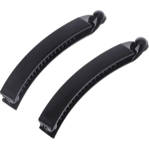 2 Pieces 10 cm Banana Hair Clips Black Square Head Plastic Barrette Ponytail Holder