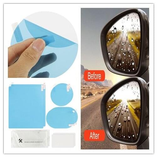 8/6PCS Car Rearview Mirror Protective Film Car Mirror Window Clear Film Anti Dazzle Waterproof Rainproof Anti Fog Car Sticker