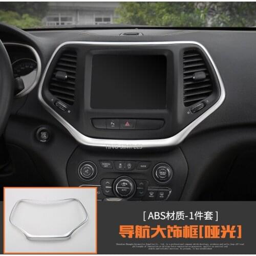 ABS Car Interior Console Centre GPS Navigation Decorative Cover Frame Trim For Jeep Cherokee 2014-2016 Car Styling Accessories