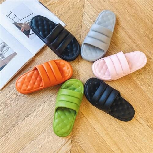 Alittwishs Comfortable Home Slippers Women Summer EVA Soft Sole Platform Sandals Woman Thick Bottom Non-slip Slides Flip Flops