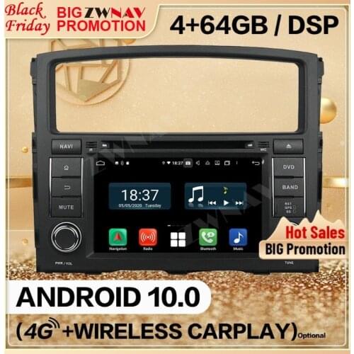 4+128GB Carplay 2 Din For MITSUBISHI PAJERO 2006 2007 2008 2009 2010 2011 Android 10 Player Audio Radio GPS Navi Head Unit Auto