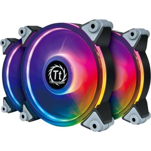 Thermaltake RGB Case Fan Sync Lighting Effect ARGB Controlling Hub Embedded Design Vacuum Plating Blades Anti Vibration 3 Packs