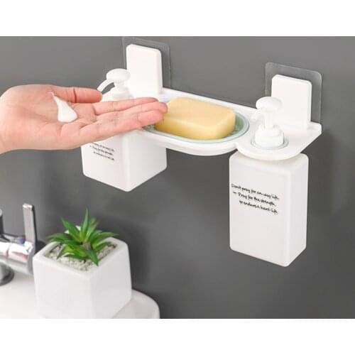 Suction Cup Bathroom Storage Rack Set Soap Shampo Holder Dish Rack Hanger Drainer Shelf Bath Kitchen Organizer