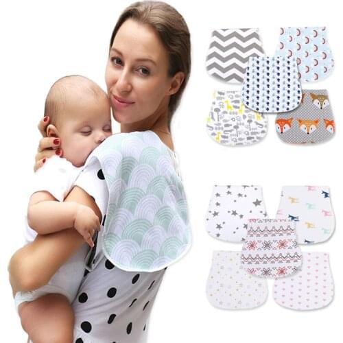Baby Burp Cloths For Infant Boys & Girls Organic Cotton Different Styles Curved Absarbent Soft Baby Accessories Burping Rags