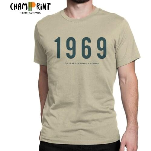 50th Birthday Gift 1969 Being Awesome T Shirts for Men 100% Cotton Fashion for Male T-Shirt Crewneck Tees Short Sleeve Tops
