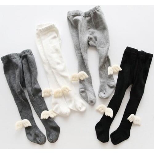 Cotton girls Tights Angel Wing baby Girls Pantyhose Toddler Newborn Stockings for Infant Children Knitted PP Tight Funny Wings