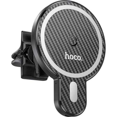 HOCO Safe lock 15W Magnetic Wireless Car Charger Mount for iPhone 12 Pro 12 mini Magnetic Fast Charging Airvent Car Phone Holder