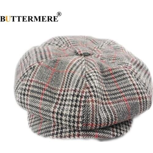 BUTTERMERE David Beckham Hat Newsboy Cap Men Gatsby Hat Women Cotton Octagonal Cap British Style Vintage Male Flat Cap Hat