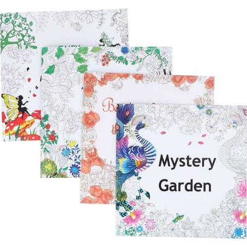 12Page Flower Coloring Book For Children Adult Relieve Stress Kill Time Drawing Art Books