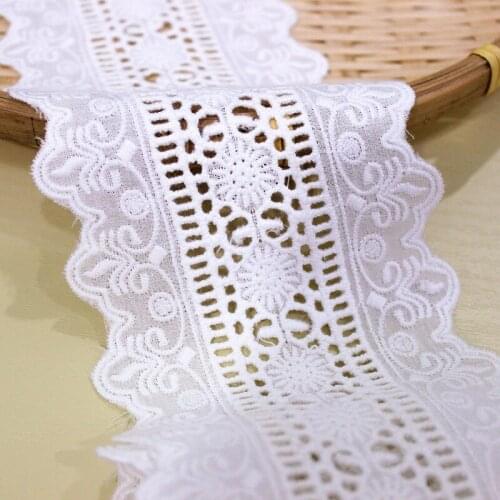 9CM Height Off White Pure Cotton Hollow Lace Trim Womens Clothing Diy Lace Fabrics