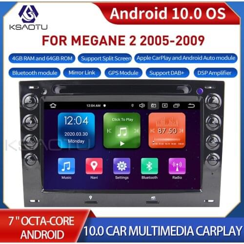 KSAOTU 7013 7" 8-Core Android 10.0 Car Stereo Carplay DSP DAB+ GPS WiFi USB DVB-T 4G TPMS Canbus OBD2 For RENAULT MEGANE