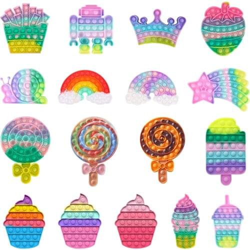 New Novelty Push Bubble Simple Dimple Sensory Autism Fidget Toys For Children Adults Fingertip Desktop Game Toys Macaron Animal