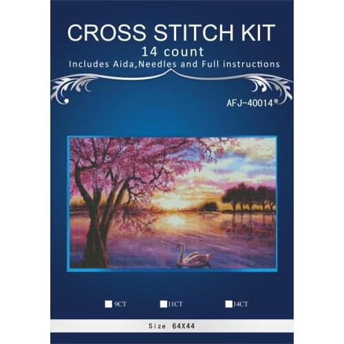 Oneroom Sunset at the seaside 2 Embroidery Needlework Crafts 14CT Unprinted DMC DIY Quality Cross Stitch Kits Handmade Arts