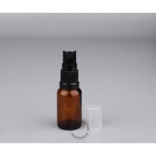 Wholesale 20pcs x 15ml/15cc Amber Essential Oil Bottles 1/2oz Glass Atomizer Cosmetic Containers Display Glassware Free Shipping