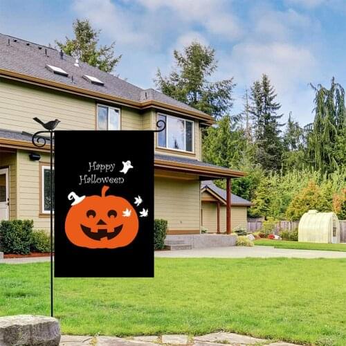47x32cm Polyeste Pumpkin Weatherproof Welcome Autumn Fall Garden Flag Home Banner Happy Halloween Decoration New Arrival