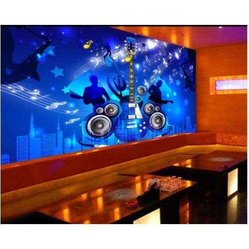 Custom photo wallpaper for walls 3 d wallpaper murals Fashion Blue rock music carnival bar KTV background wall papers home decor
