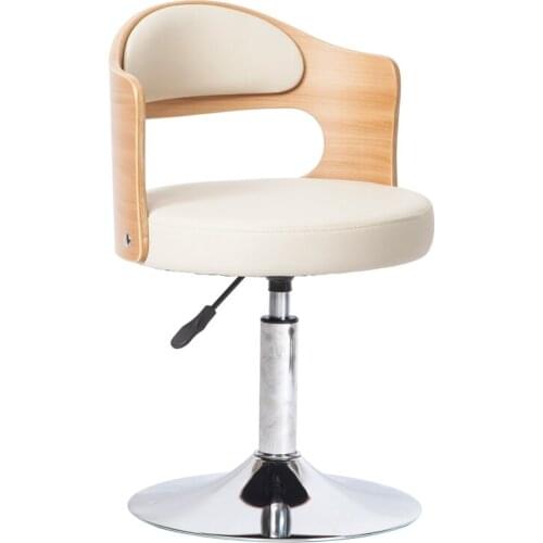 Simple Style Household Computer Chair Lifted Rotated Small Swivel Chair Wooden Back Safe Study Stool Multi-purpose Vanity Chair