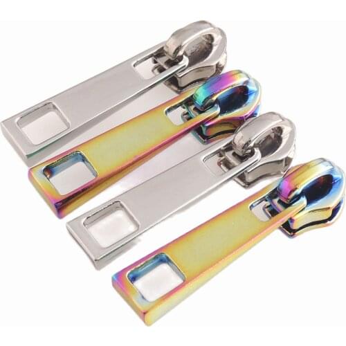 Zipper Pull Rainbow Zipper Heads Slider Rectangle Shape Zipper for Bags Purse Clothing Canvas Zipper Pouch Craft Projects #S