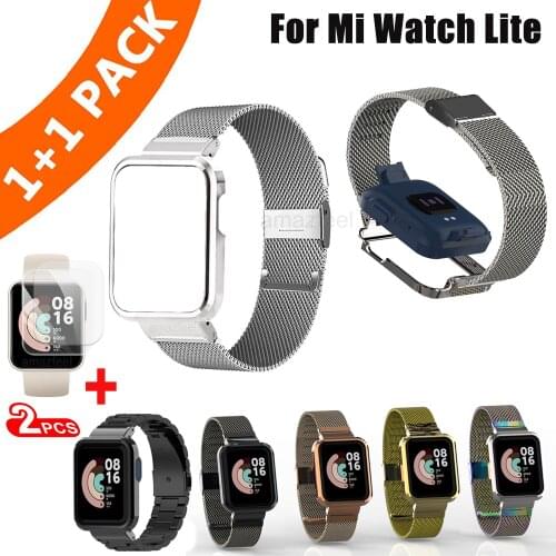 Milanese Strap For Xiaomi Mi Watch Lite Smart Watch Metal Frame Protector Case Bracelet Watchband For Mi Watch Lite Accessories