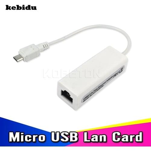 Kebidu 15CM Micro USB 2.0 Male To RJ-45 Female 5-Pin 10/100Mbps Ethernet LAN Network Card Adapter For Windows XP 7 8 PC Linux