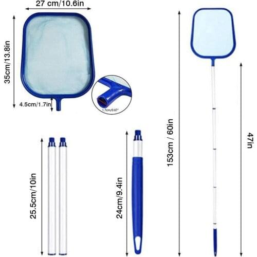 Skimmer Net Mesh Pool Skimmer Leaf Swimming Pool Accessories Blue Pool Cleaning Net Professional Tool