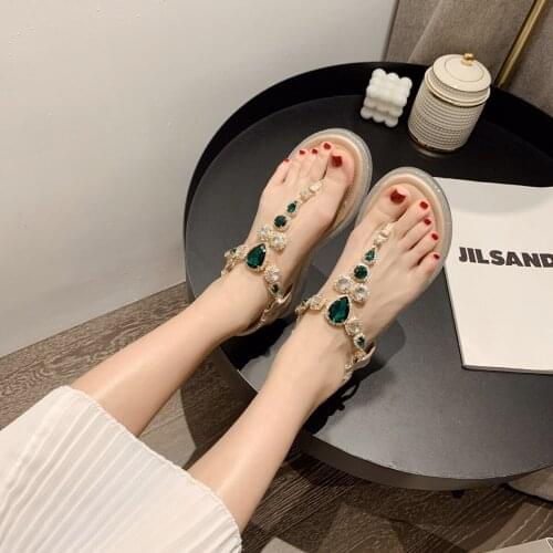 Summer Light Womens Roman Sandals Casual Women Flip Flop Diamond Womens Womens Slippers Sandalias De Las Mujeres