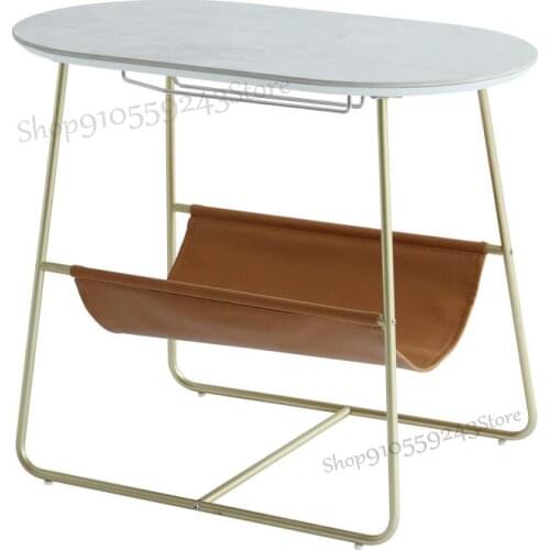 Modern Minimalist Light Luxury Marble Sofa Side A Few Corners Bedside Cabinet Movable Small Table Coffee Table