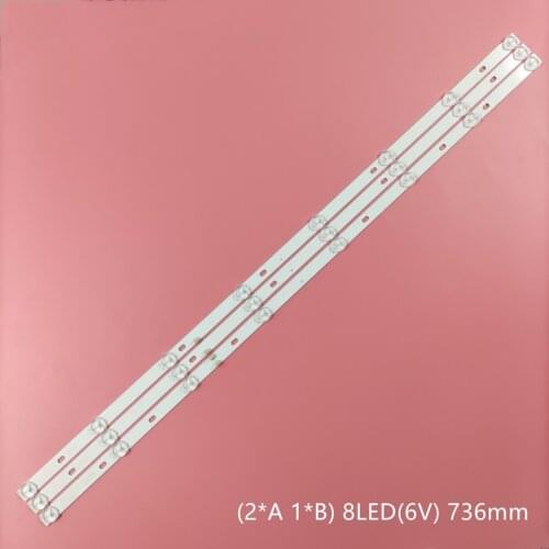LED Backlight strip 8 lamp for JS-D-JP395DM-A81EC B82EC (80105) E395DM1000 MCPCB D40-M30 40BF400 6V/LED
