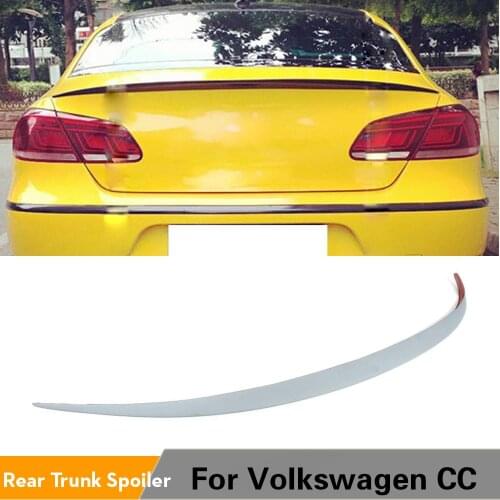 Rear Boot Wing Lip Spoiler For Volkswagen VW Passat CC Sedan 4-Door 2008 - 2018 PU Unpainted Gray Spoiler