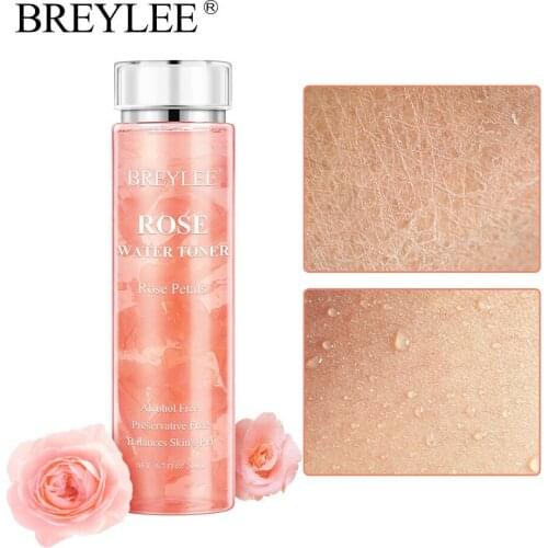 BREYLEE New Natural Rose Glycerol Glycolic Acid Facial Toner Lotion Anti-aging Anti-wrinkle Rose Water For Face 200ML