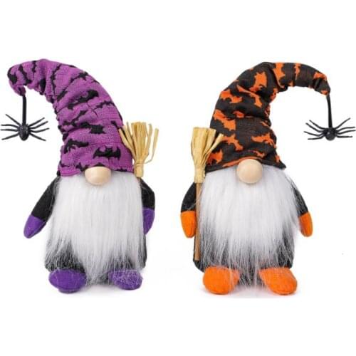 Party Supplies Halloween Home Decor Gnomes Doll with Spider Plush Handmade Tomte Swedish Ornaments Table Decorations Gifts SN