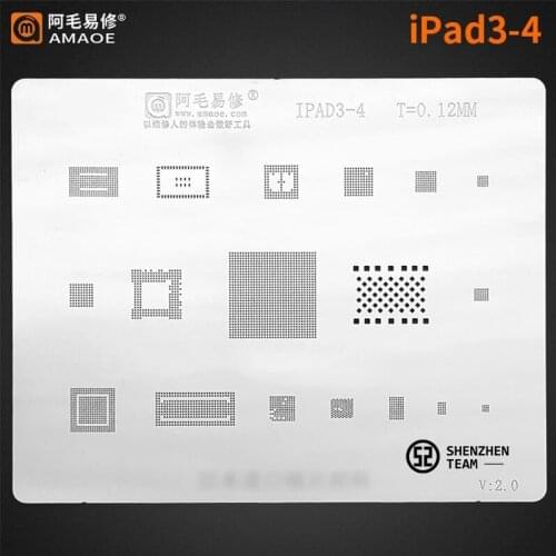 AMAOE Stencil For iPad 3 4 A1416 A1403 A1458 A1460 BGA CPU RAM Wifi Nand flash Power Audio IC Reballing Tin Planting Net