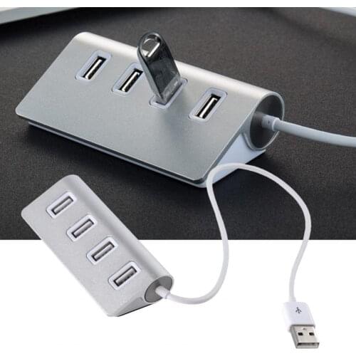 Convenient USB2.0 Wire Hub Multifunctional Widely Compatible Aluminium Alloy USB Wire Hub for Computer Office Home