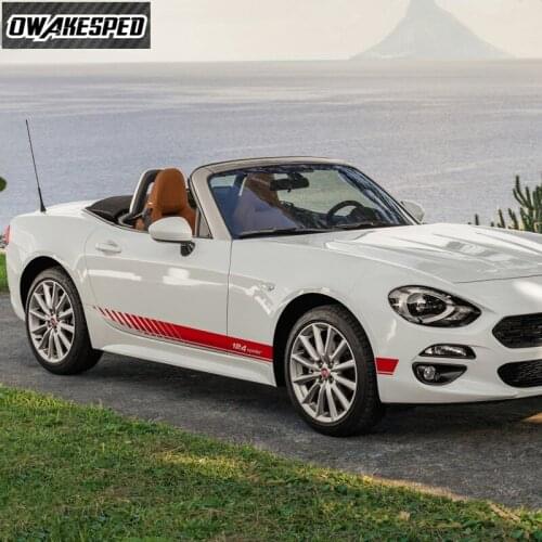 Vinyl Decals Both Side Accessories For-Fiat 124 Spider Car Door Side Skirt Sticker Sport Racing Stripes Auto Body Decor